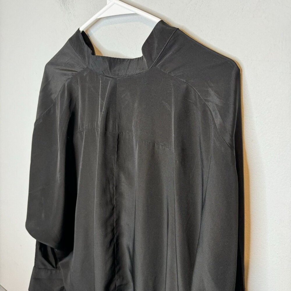 Hatch Maternity Visitor Blouse One Size Black Long Sleeve V Neck Shiny - Picture 4 of 7